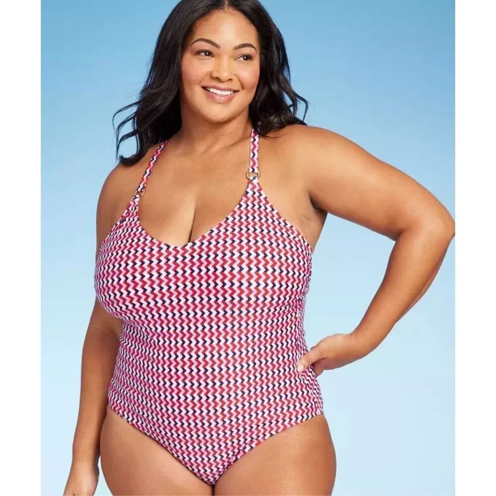 Kona Sol NWT swim size 20 print one-piece swimsuit